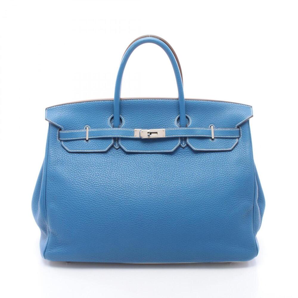 Hermes Birkin 40 Verso Handbag, Leather, Taurillon Clemence Women's, Blue/White